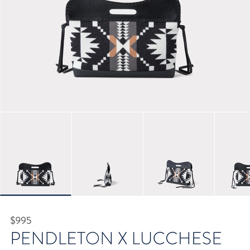 Lucchese Black and White Geometric Clutch